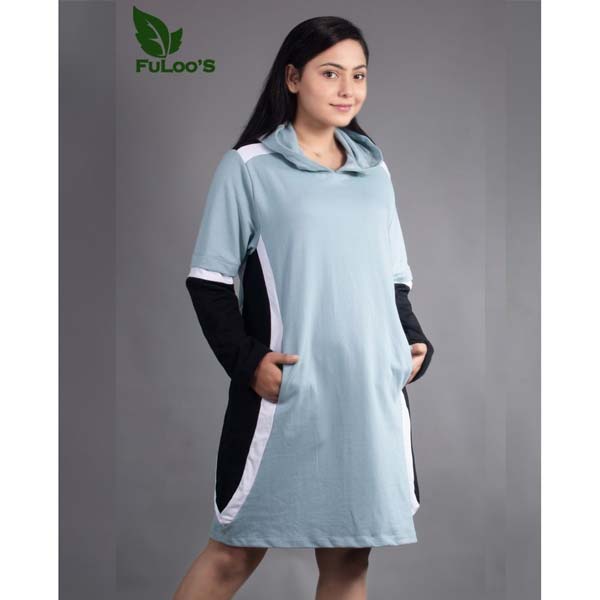 FuLoo's Tango Long Hoodie in Light Blue for Women