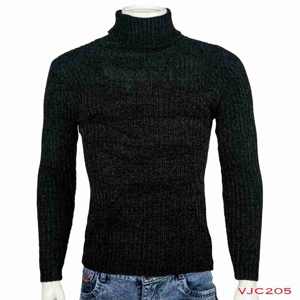 Woolen Turtle Striped High Neck Pullover Sweater For Men (VJC205)