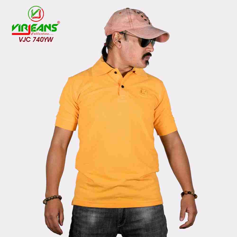 VIRJEANS (VJC740) Polo Neck T-Shirt For Men - Yellow