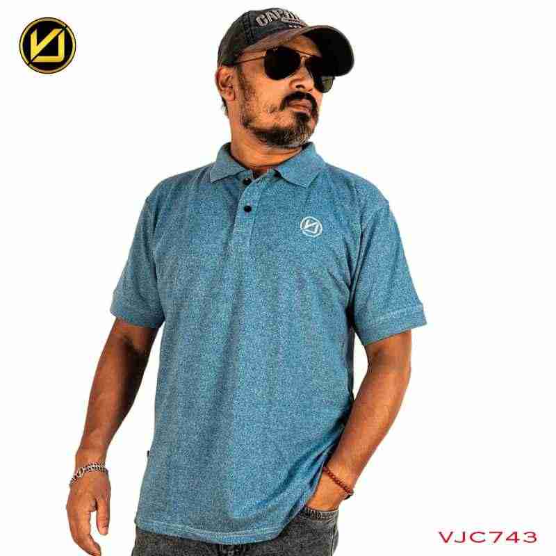 VIRJEANS (VJC743) Polo Neck T-Shirt For Men –Sky Blue