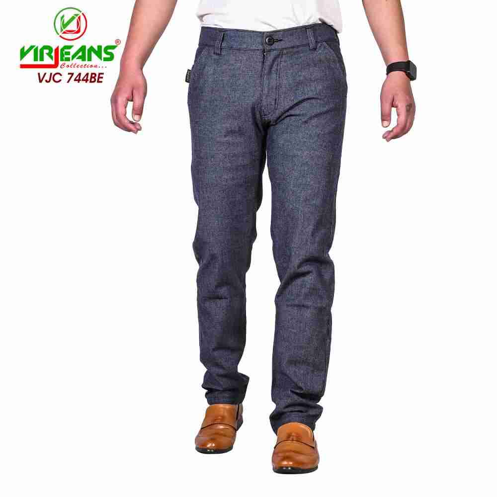 VIRJEANS (VJC744) Stretchable Dotted Chinos Pant For Men - Blue