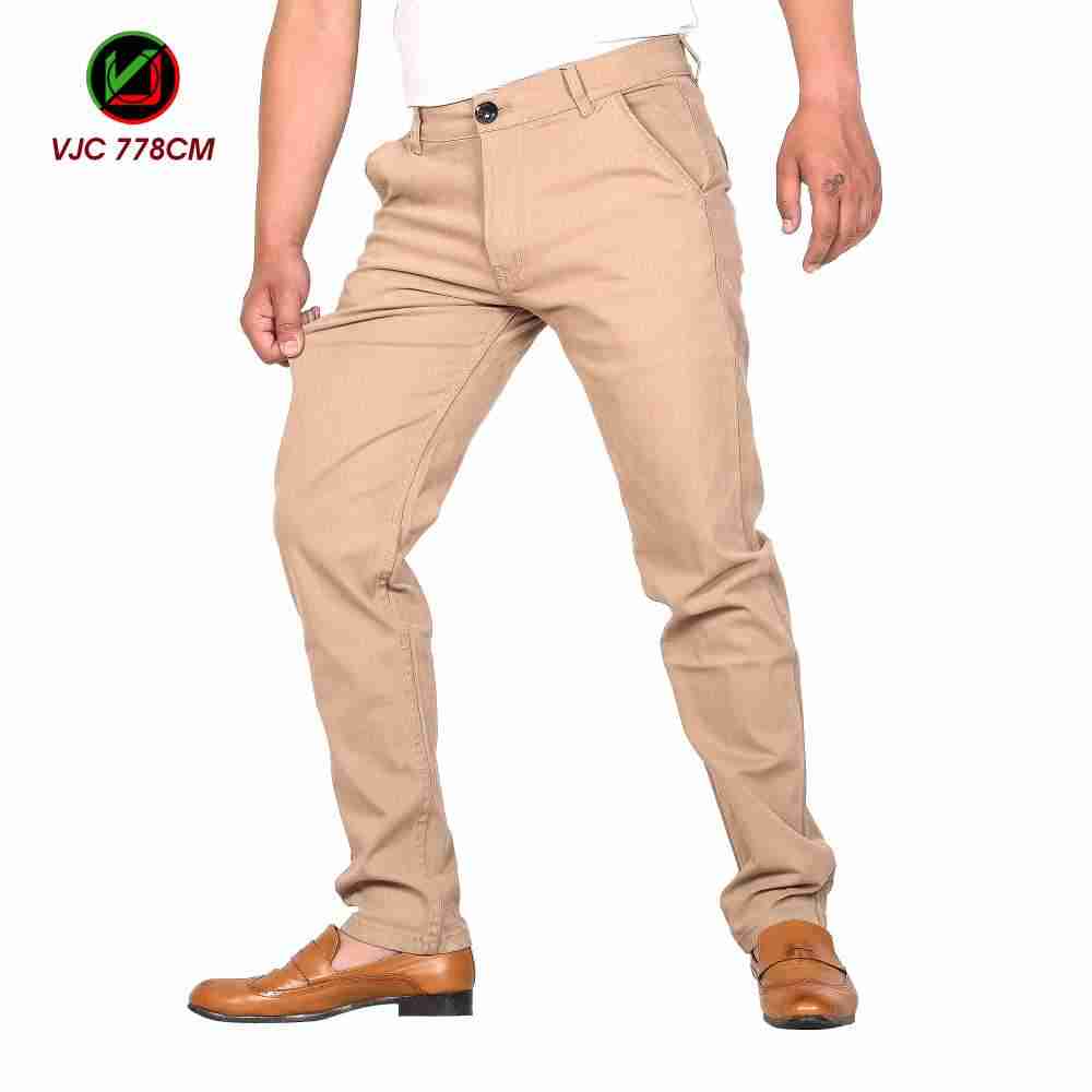 VIRJEANS (VJC778) Stretchable Cotton Chinos Pant For Men – Cream