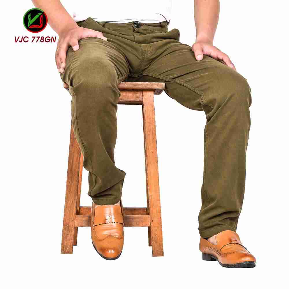 VIRJEANS (VJC778) Stretchable Cotton Chinos Pant For Men – Green