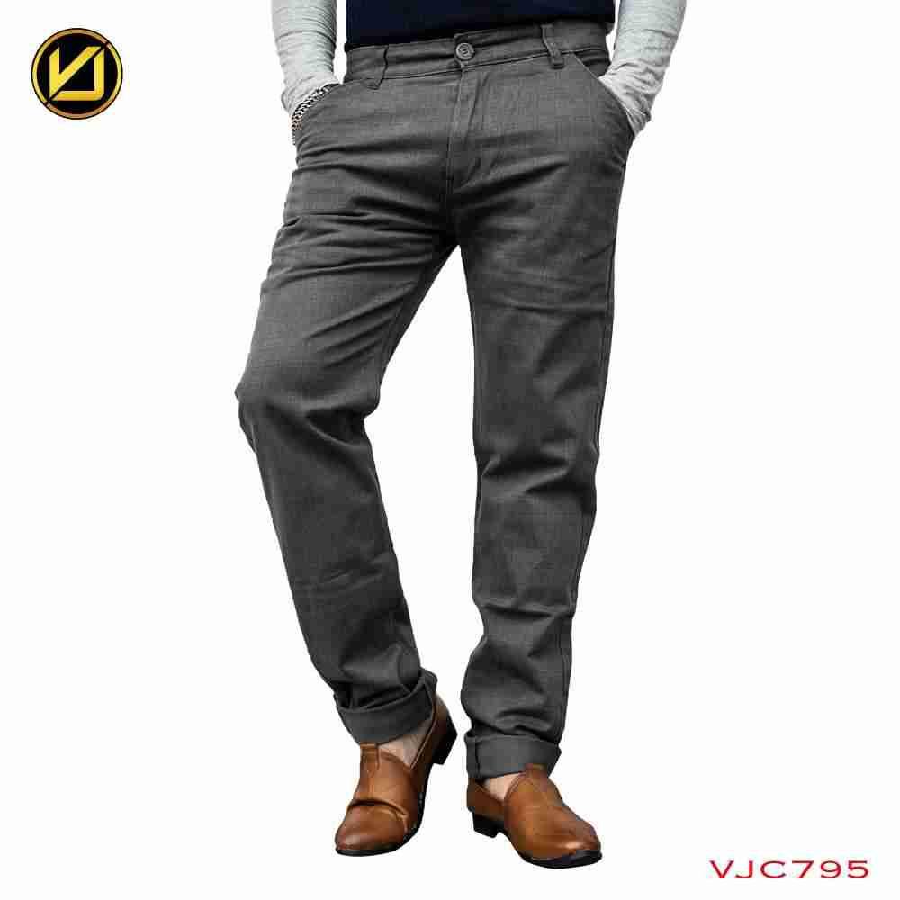 VIRJEANS (VJC795) Stretchable Cotton Chinos Pant For Men-Grey