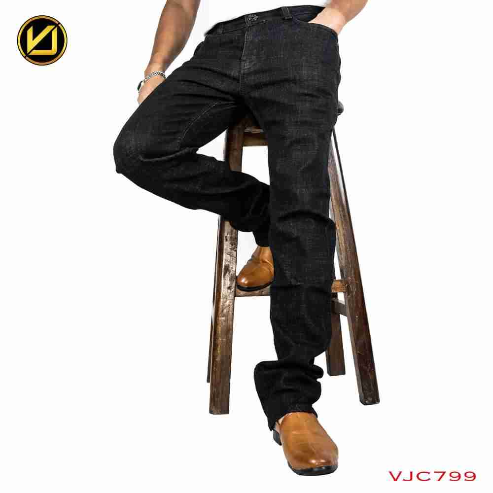 VIRJEANS ( VJC799 ) Regular Fit Denim Jeans Pant For Men-Jet Black