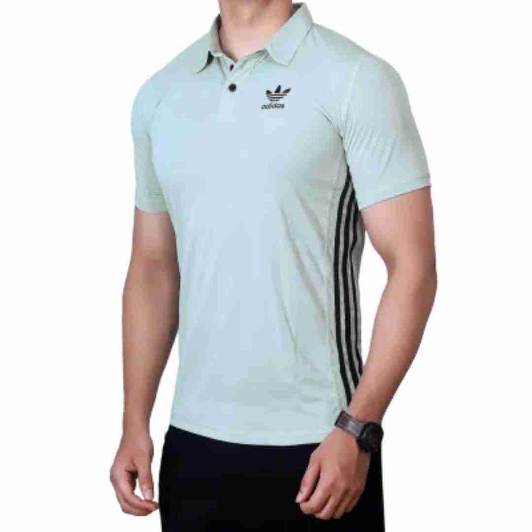 Men's Sport Regular Fit Solid Polo Neck T-shirt