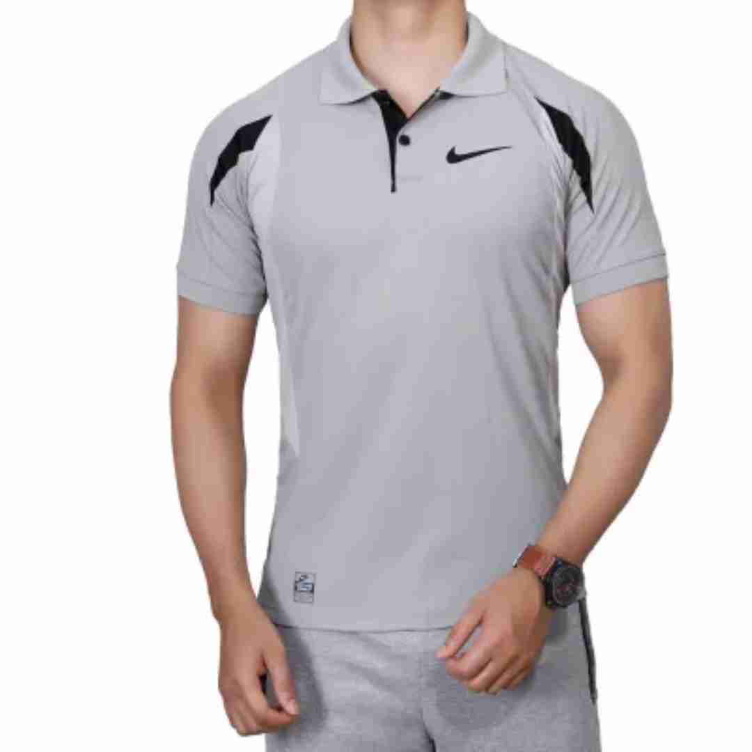 Men's Sport Regular Fit Solid Polo Neck T-shirt