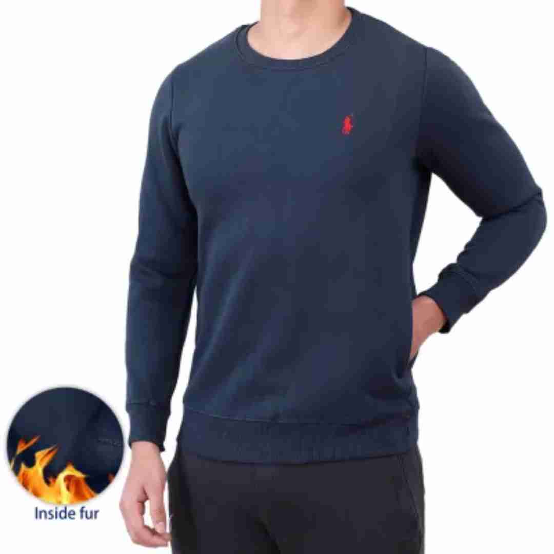 Round Neck Polo Sweatshirt