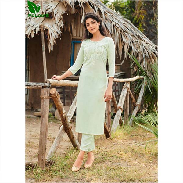 FuLoo's Serein Pure Cotton Designer Kurti in 2 set for Women#04