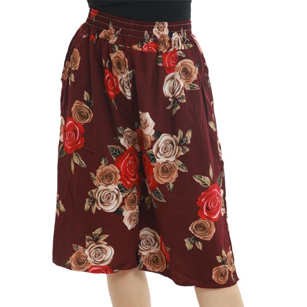 Floral Cotton Designed Quarter Shorts For Women (Print May Vary)