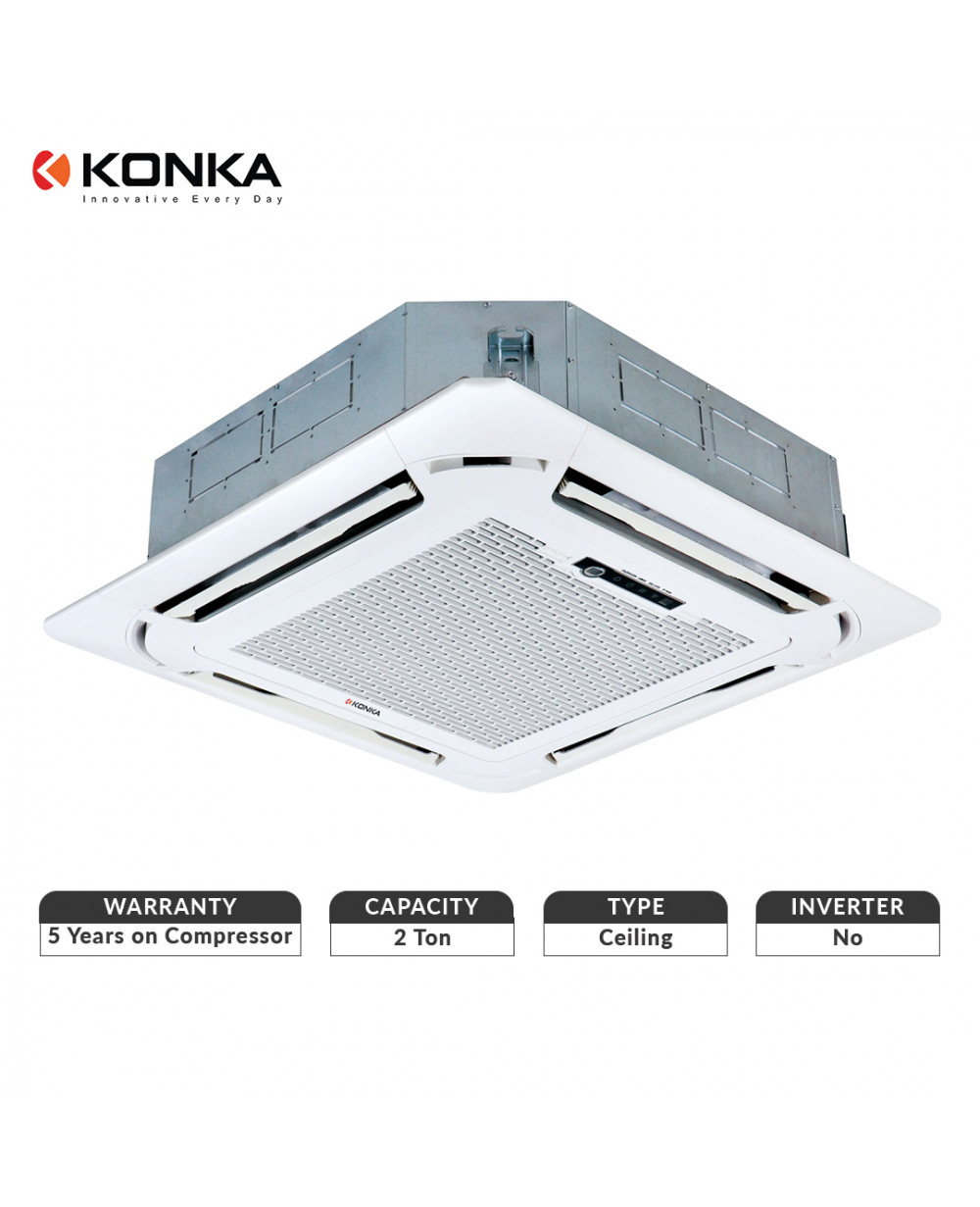 Konka Air Conditioner (KCCBR  24HR) 2 Ton Cassette Ceiling Mounted Air Conditioner