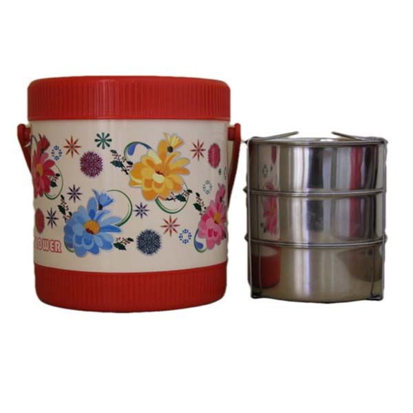 TULIP 3 Step Insulated Double Walled Stainless Steel Lunch Box/Tiffin Box