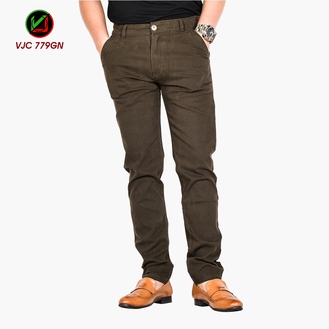 VIRJEANS (VJC 779) Stretchable Cotton Chinos Pant for Men-Green