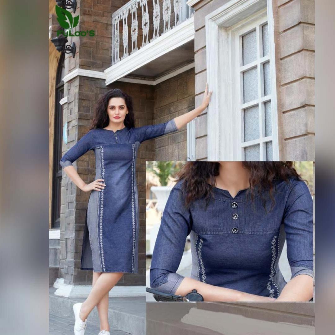 FuLoo's Slieecker Denim Western Kurti # 1023