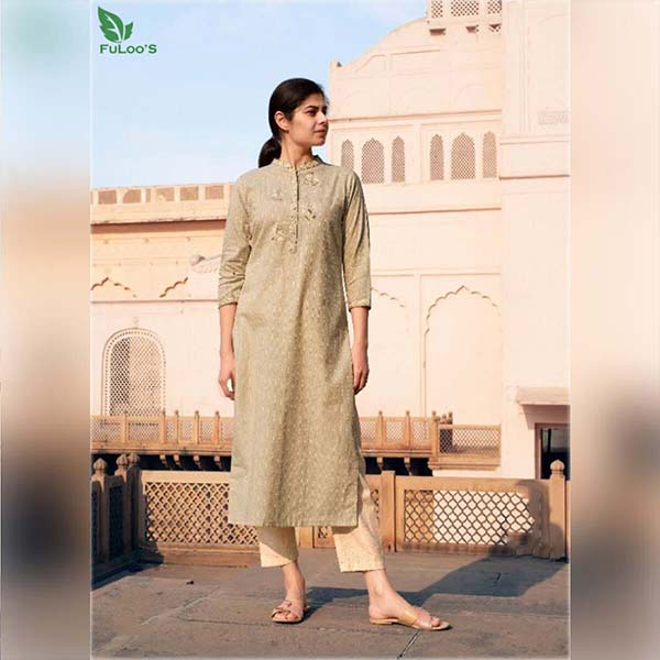 Oasis Pure Cotton Pattern Designer Embroidered Kurti #03