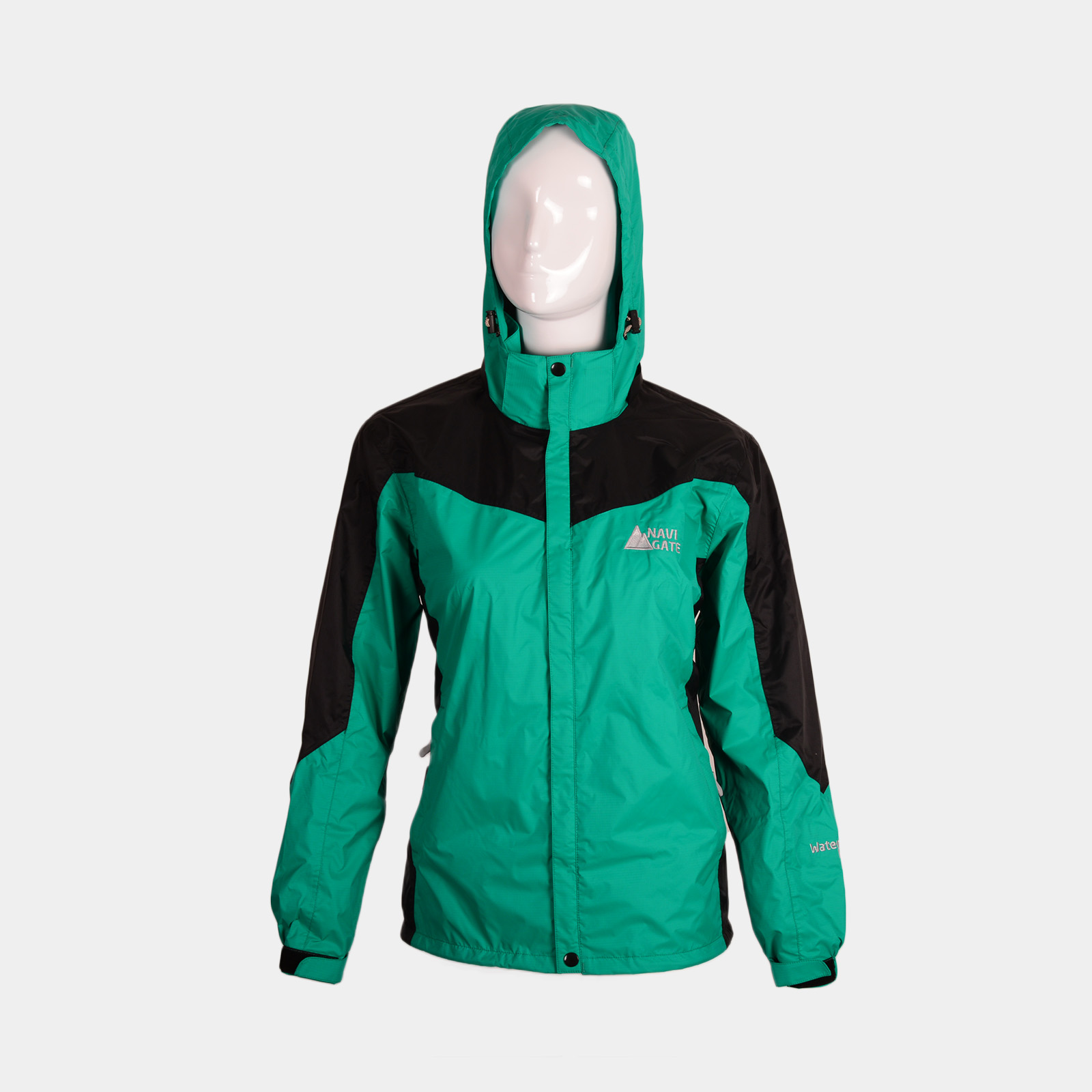 Navigate Women Water Proof Jacket- Green and Black