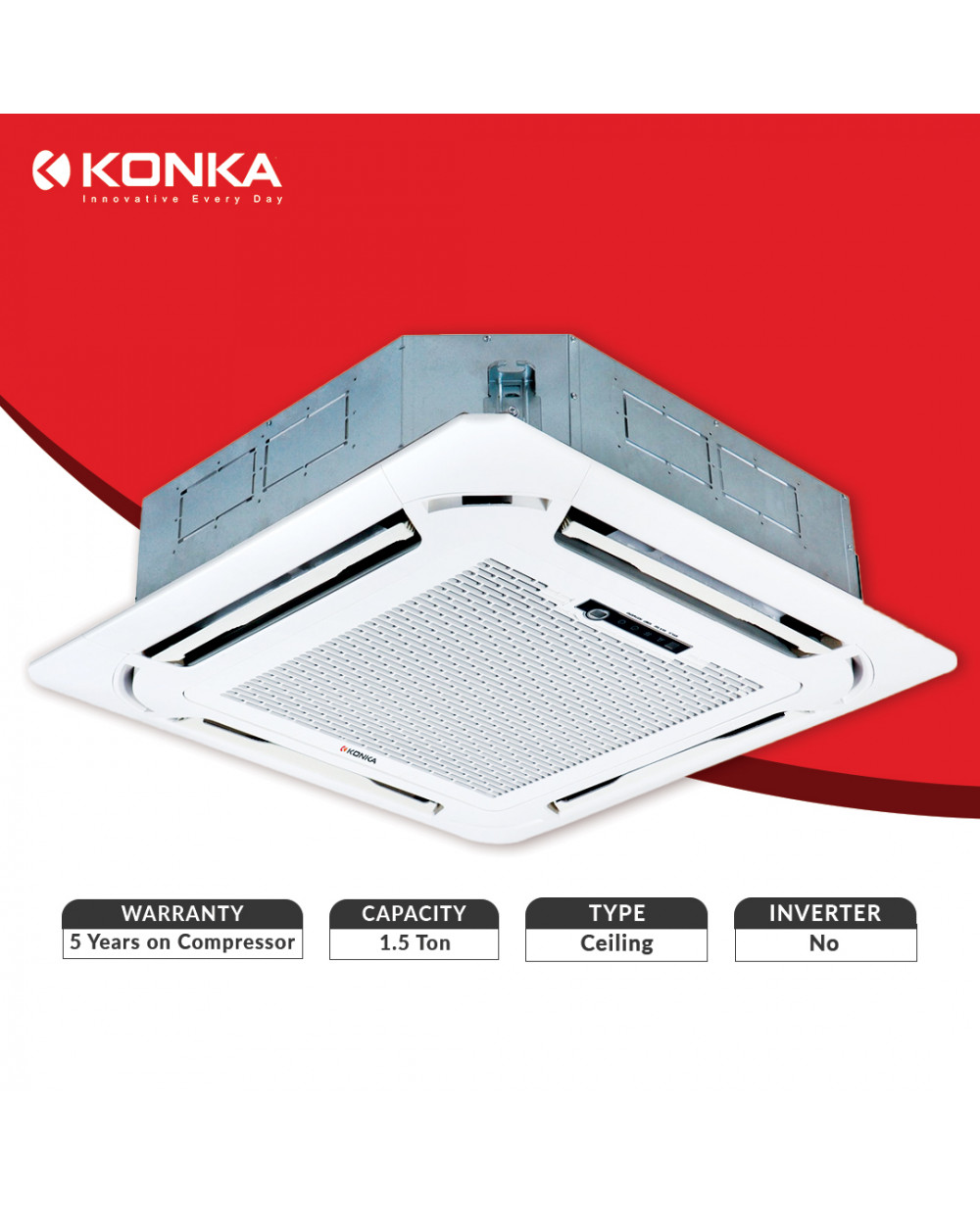 Konka Air Conditioner (KCCBR  18HR) 1.5 Ton Cassette Ceiling Mounted Air Conditioner