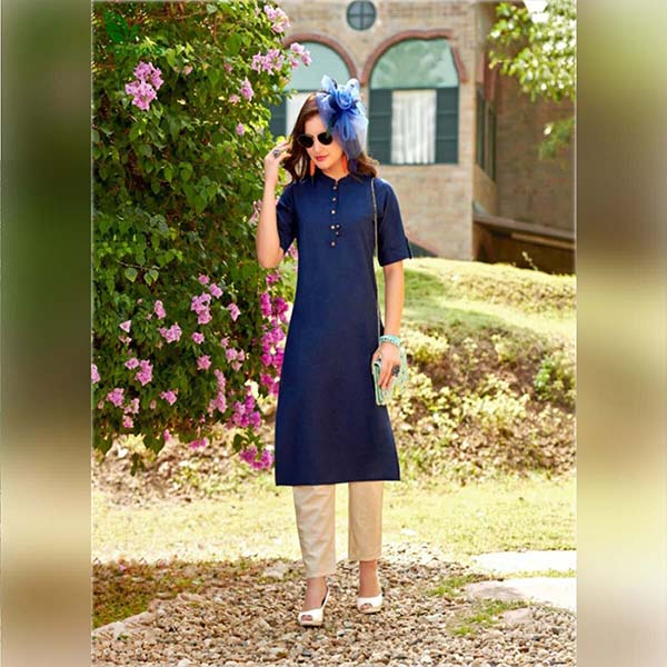 Basics Rayon Flax Fancy Designer Kurti #01