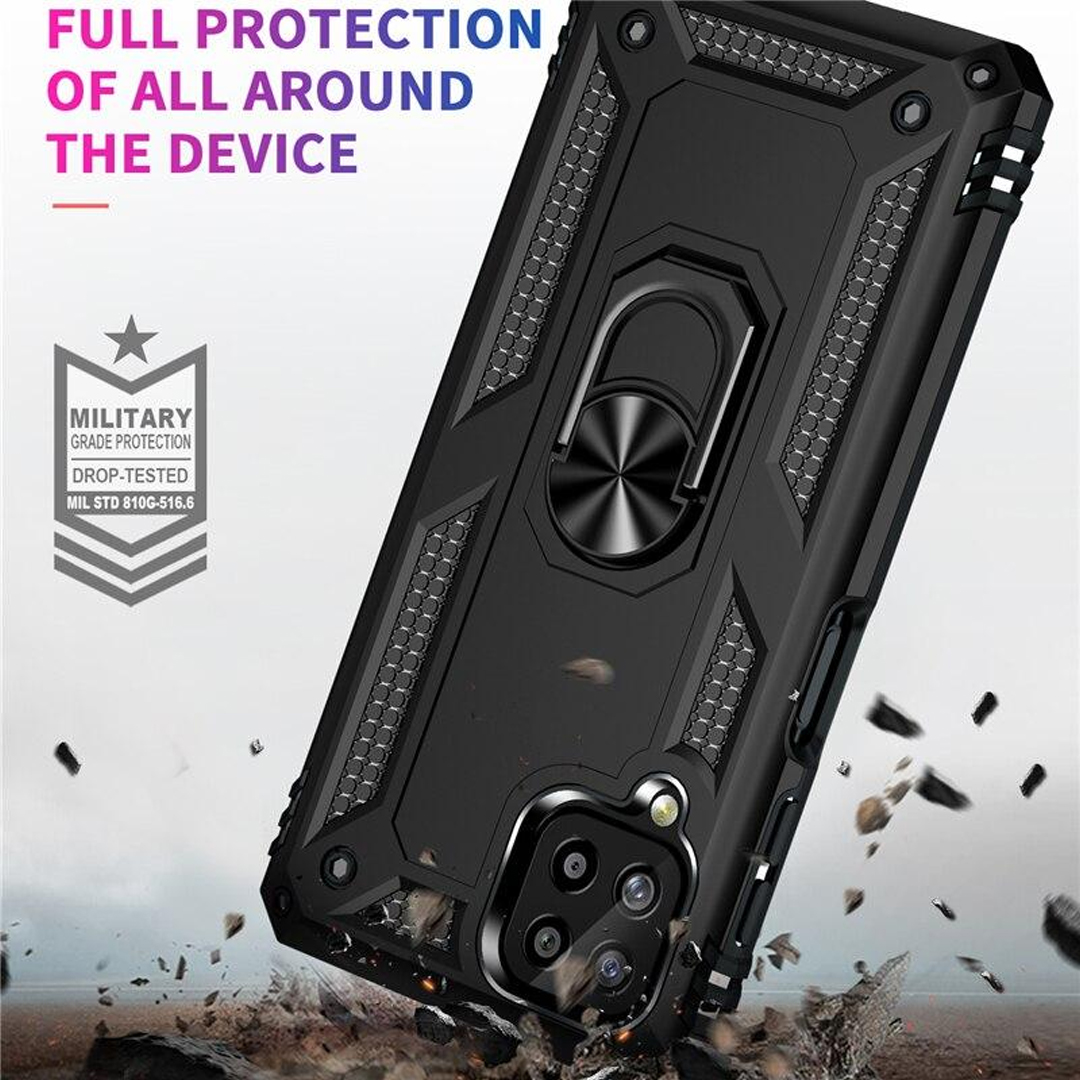 Heavy Duty Rugged Case for Samsung Galaxy M32 Ring Bracket Magnetic Holder Shockproof Kickstand