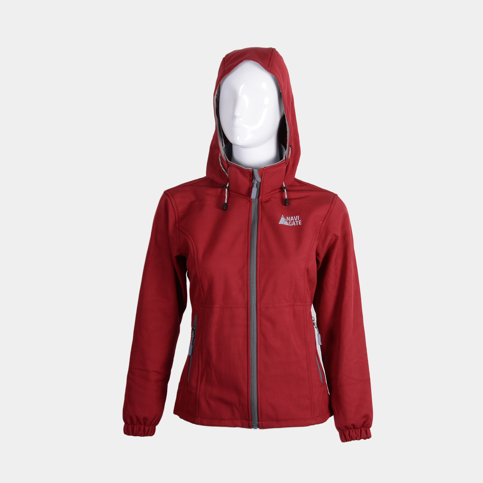 Navigate Women Bonded Polar Jacket – Dark Red