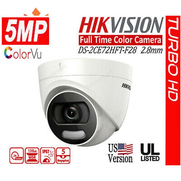 5MP Color VU Full Time Color Turret Camera DS-2CE72HFT-F